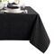 Threadmade Home Continental Solid Texture Water Resistant Tablecloth, Black - 60"W x 102"L